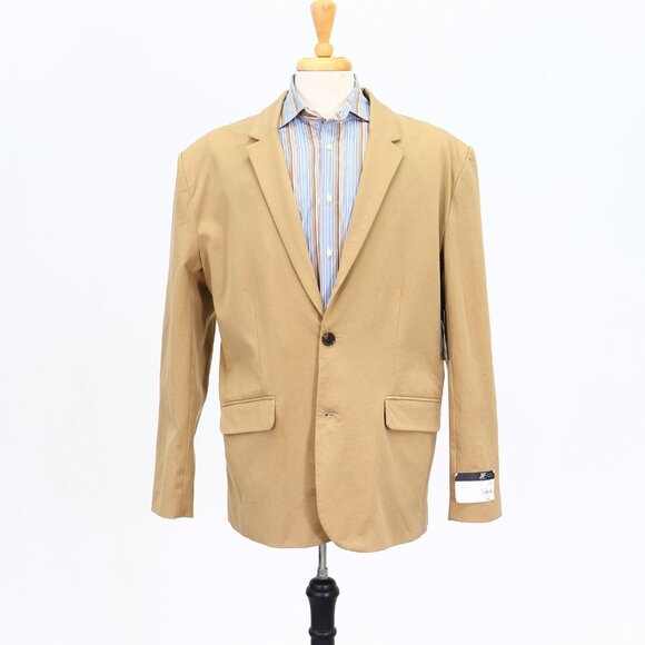 J. Ferrar 44L Brown Solid 2-Button Sport Coat Blazer Jacket T066